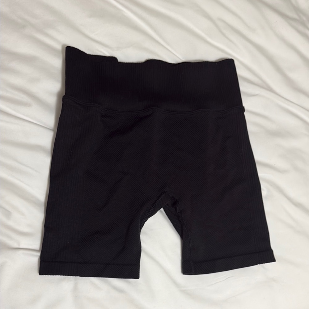 Black High-Waisted Biker Shorts
